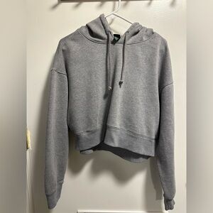 Wild Fable Heather Gray Cropped Hoodie Medium